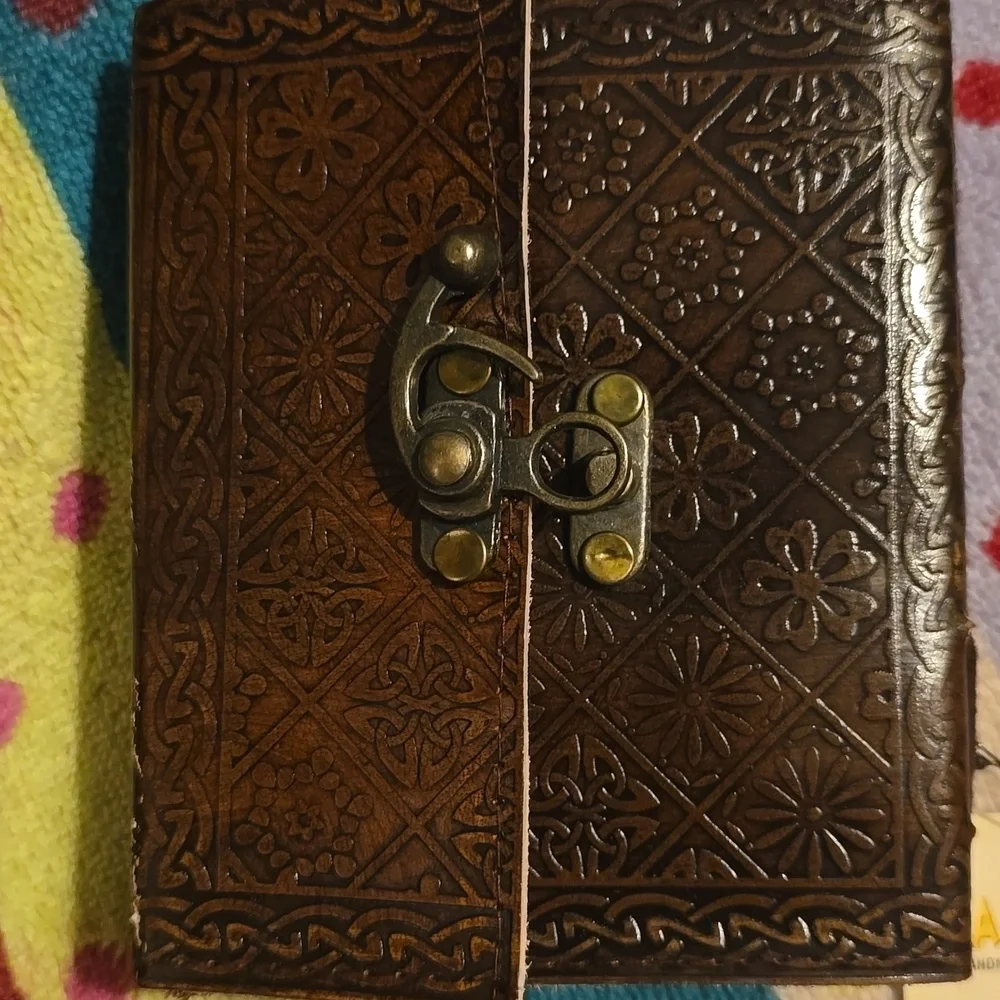 ♥️BUY 2 GET 1 FREE Earthbound Brown Embossed Clock Leather Journal